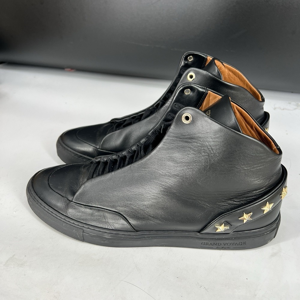 Grand Voyage Los Angeles Avedon Star Sneaker Black Leather Size 13 Made In Italy